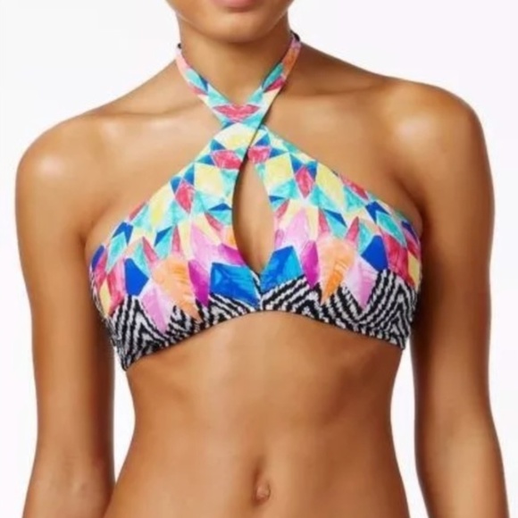 Bar III Other - Bar III Feathered Daze Crossover Bikini Top M L